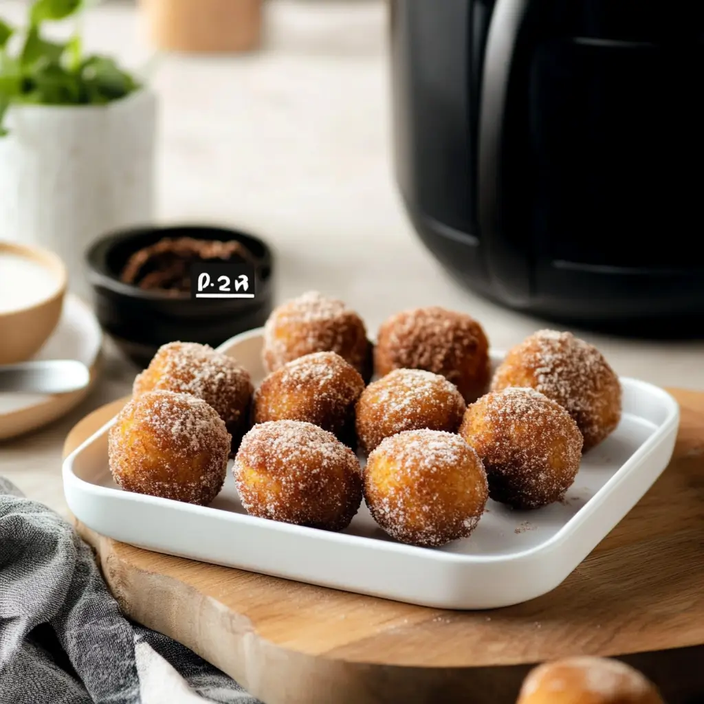 air fryer apple cider donut holes