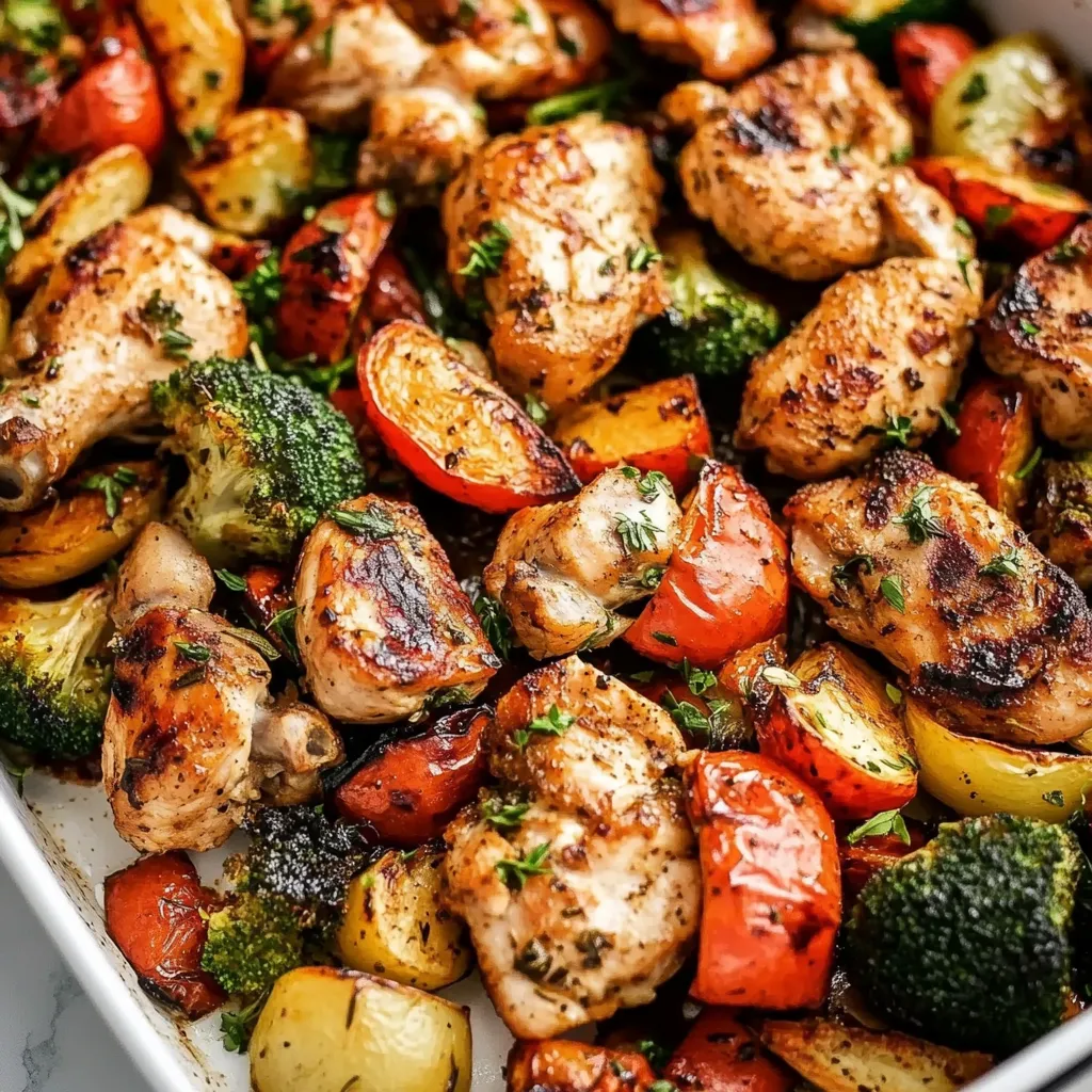 air fryer chicken and roasted vegetables