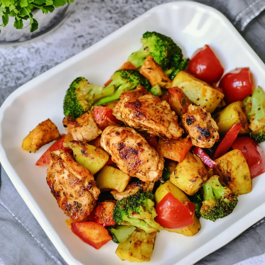 air fryer chicken breast and vegetables