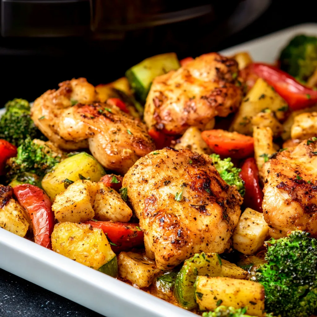 air fryer hibachi chicken & vegetables