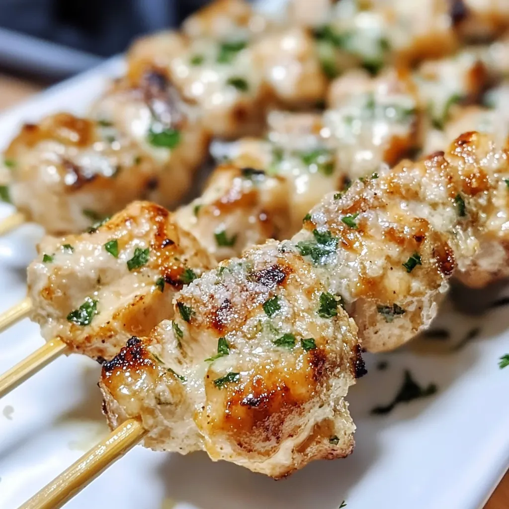 garlic parmesan chicken skewers