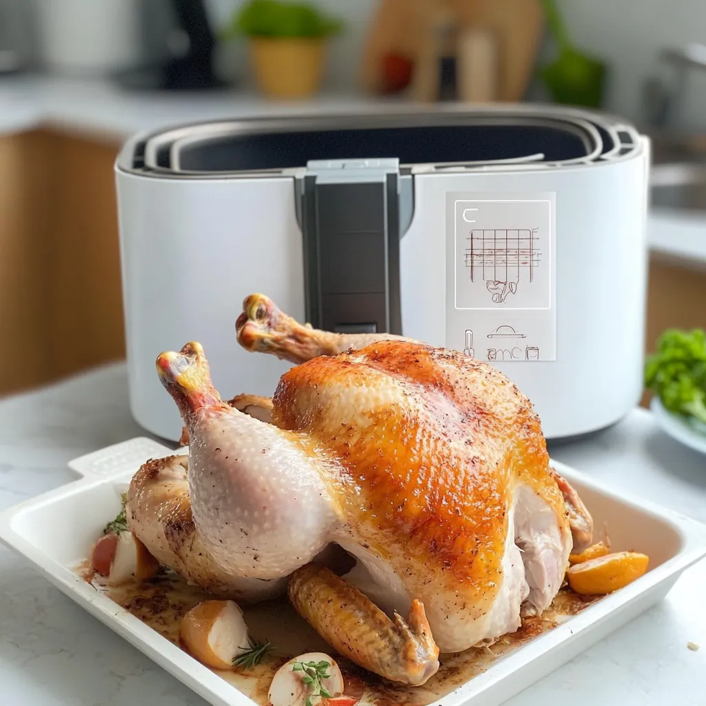 rotisserie chicken in an air fryer