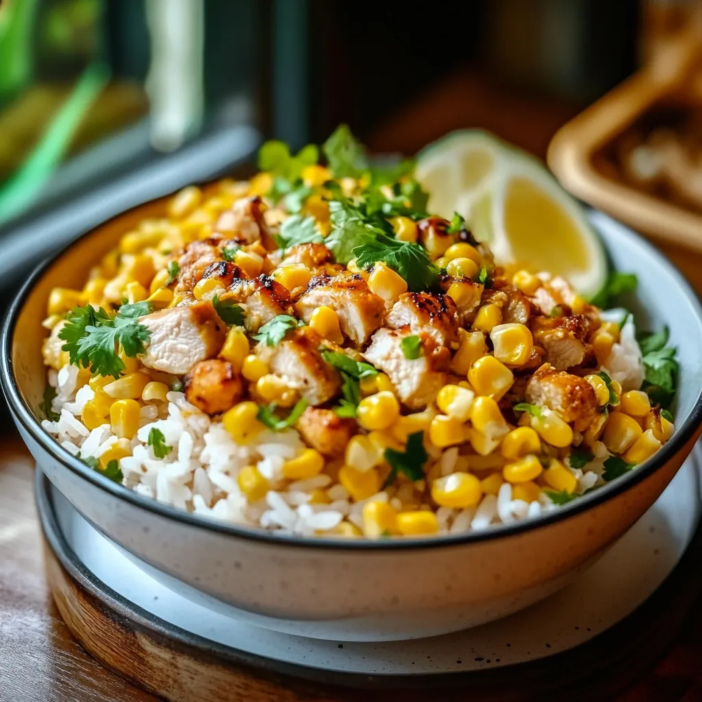 street corn chicken rice bowl sauce