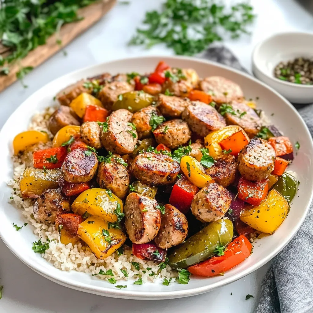 Air Fryer Chicken Sausage and Peppers