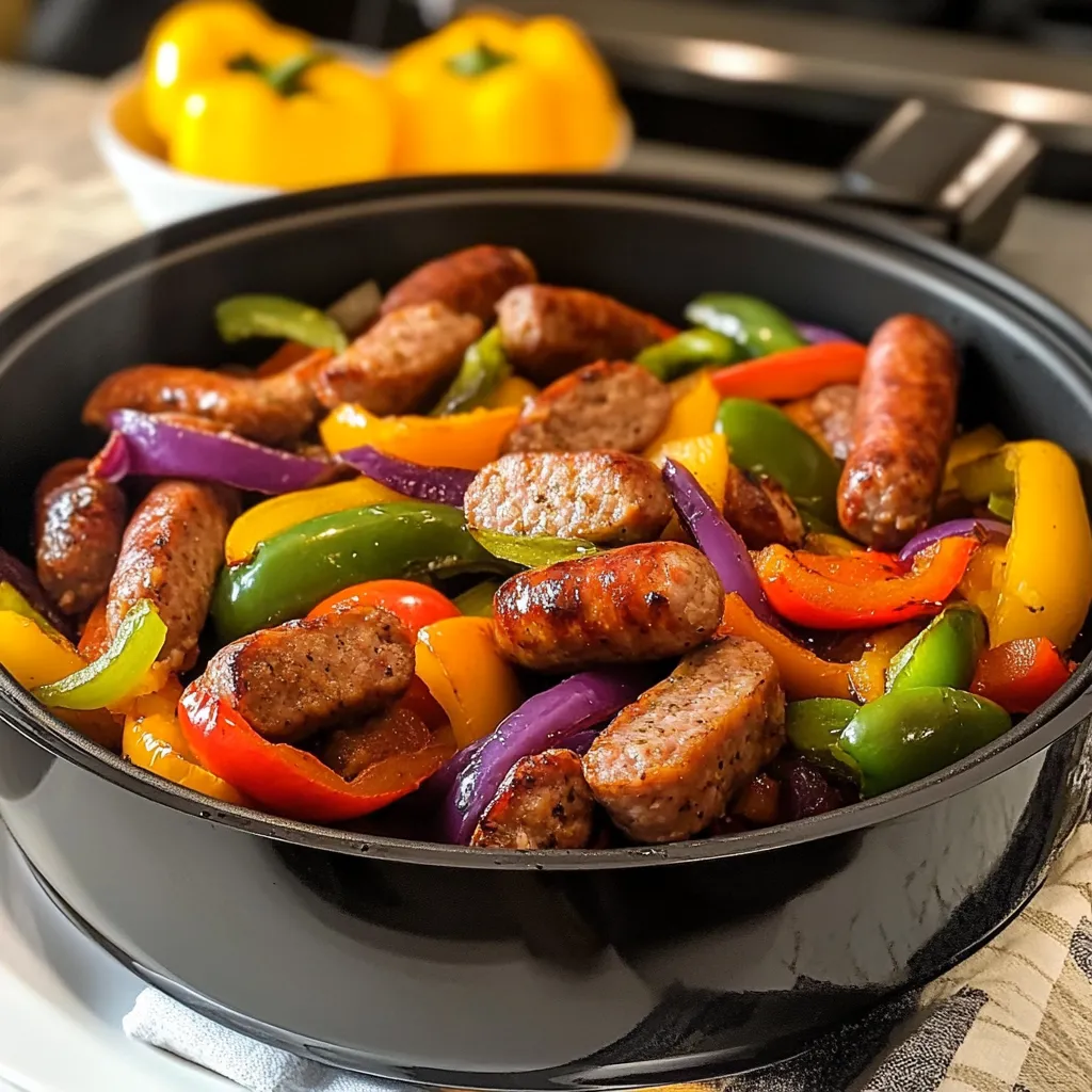 Air Fryer Sausage and Peppers