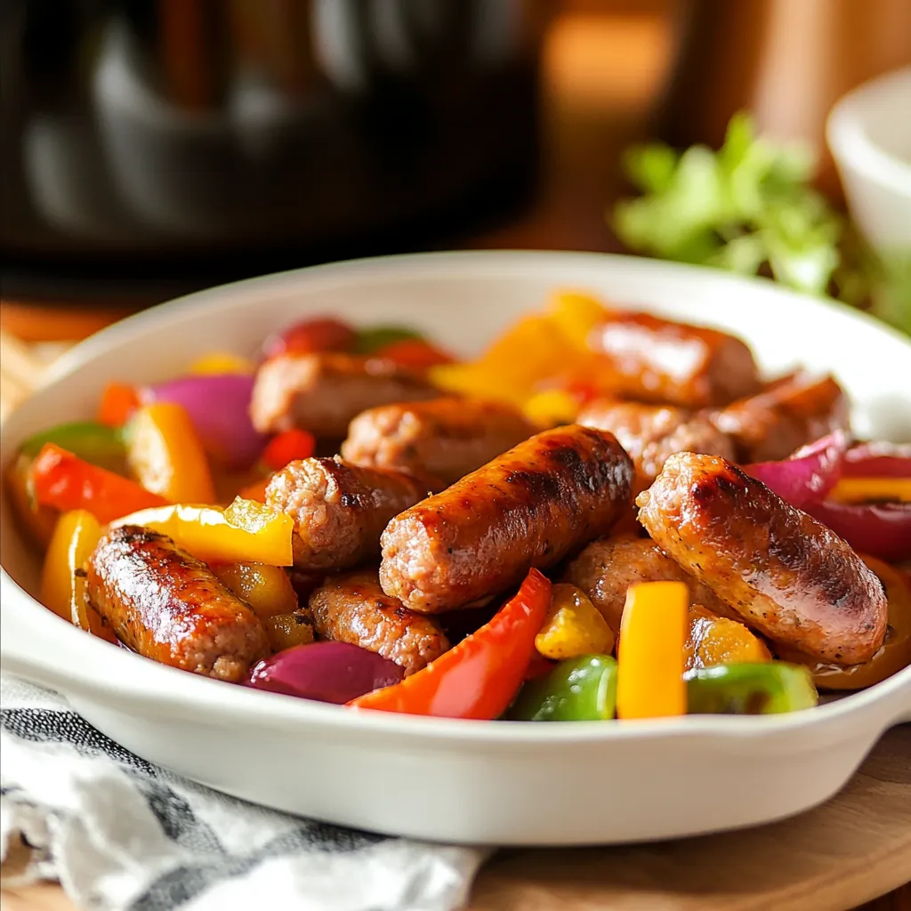 Air Fryer Sausage and Peppers