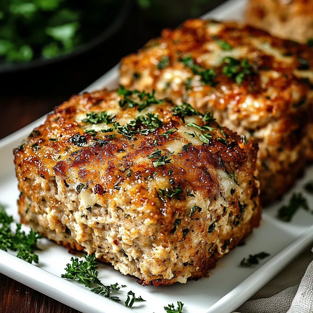 Garlic Parmesan Chicken Meatloaf