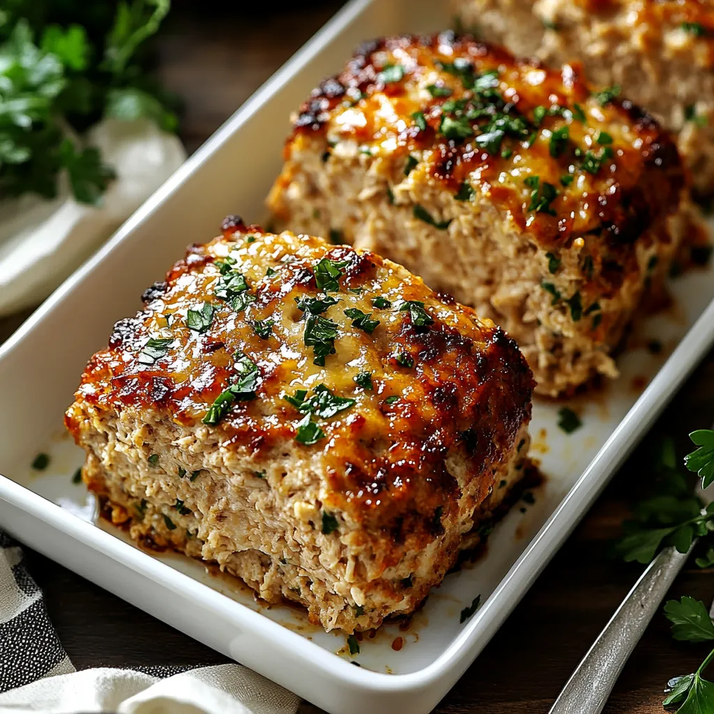 Garlic Parmesan Chicken Meatloaf