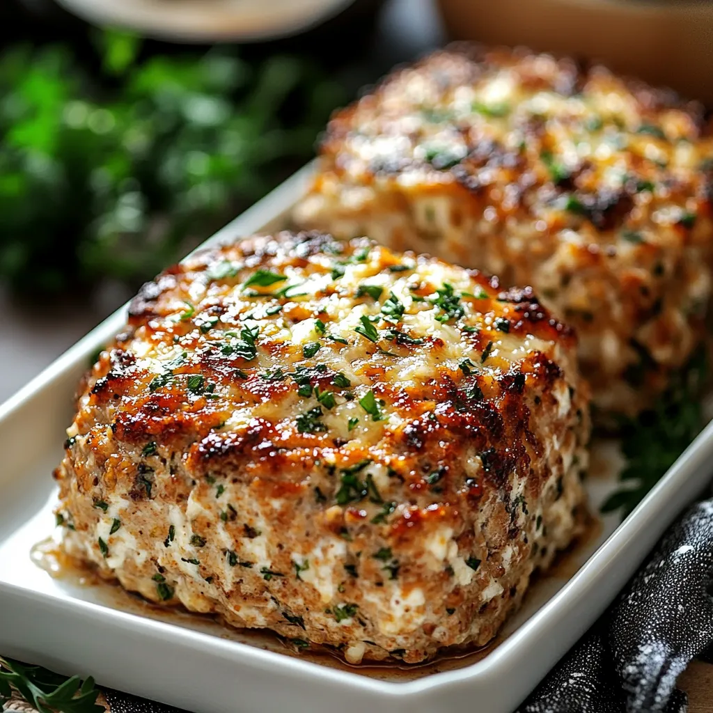 Garlic Parmesan Chicken Meatloaf