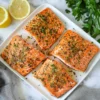 Garlic Herb Frozen Salmon in Air Fryer