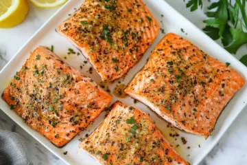 Garlic Herb Frozen Salmon in Air Fryer