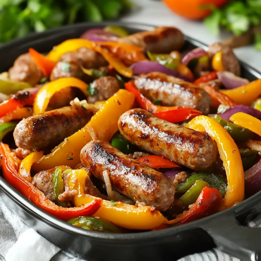 Air Fryer Sausage and Peppers