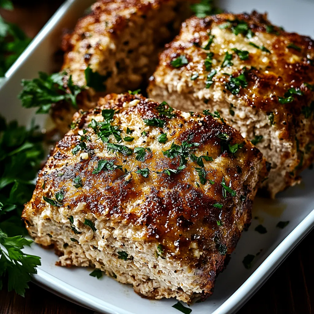 Garlic Parmesan Chicken Meatloaf