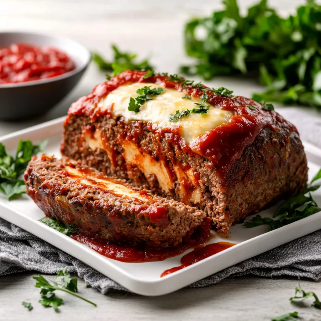 Mozzarella Stuffed Italian Meatloaf Recipe