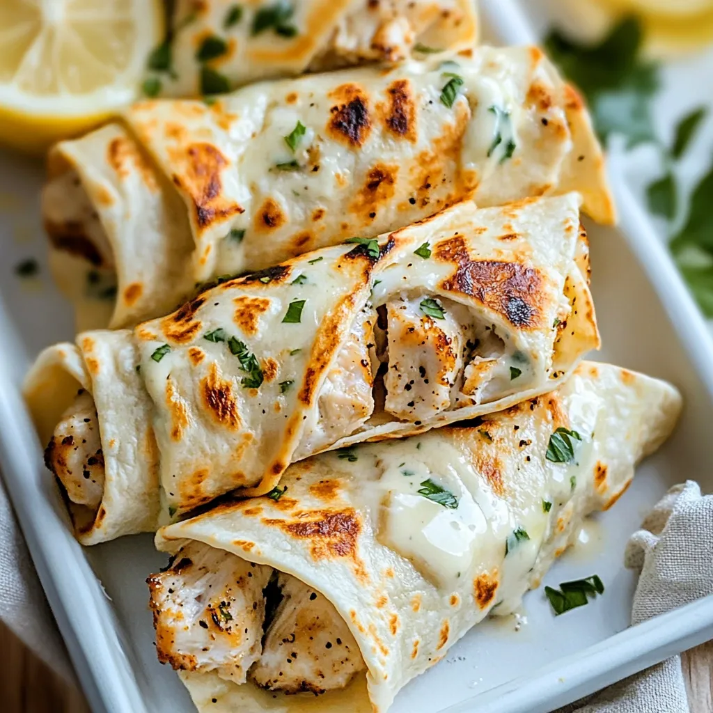 Cheesy Garlic Chicken Wraps Qoick and Easy