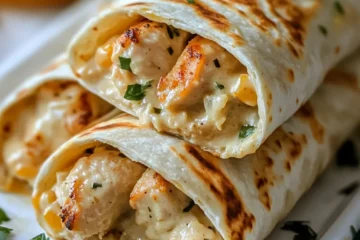 Cheesy Garlic Chicken Wraps Recipe