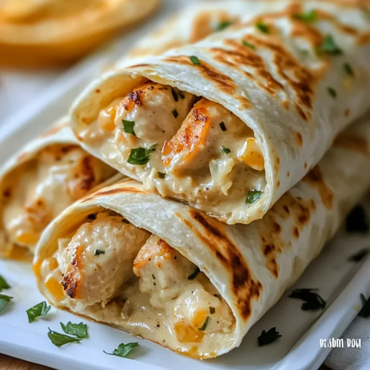 Cheesy Garlic Chicken Wraps Recipe