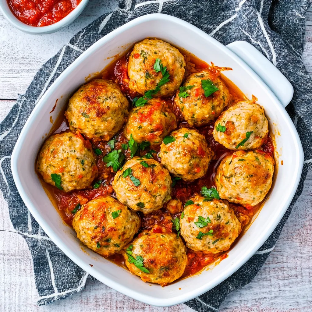 Juicy Baked Chicken Meatballs Easy Recipe
