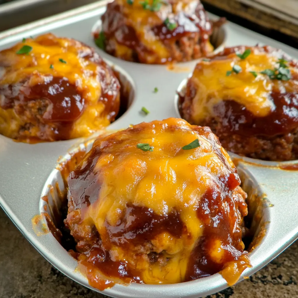Perfect Cheddar Barbeque Mini Meatloaf Cups