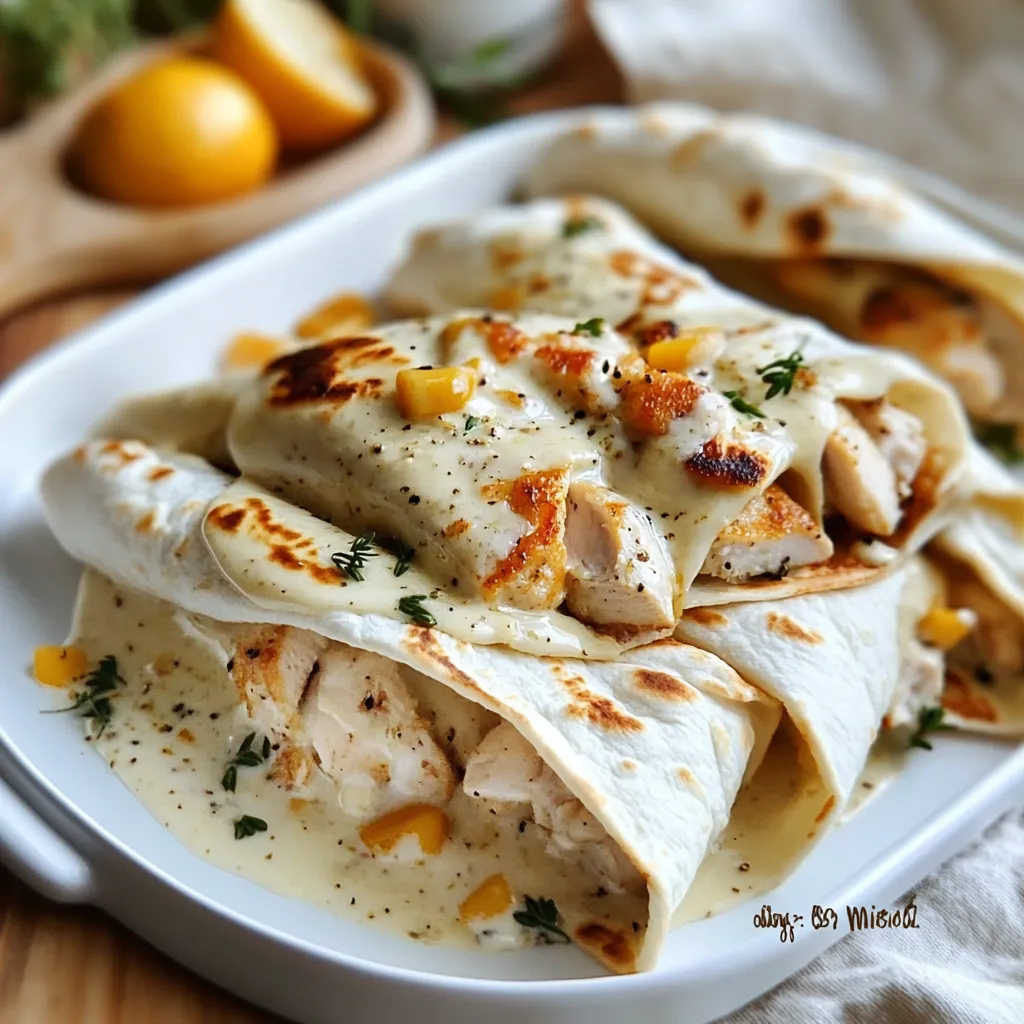 Sweet and Delicious Cheesy Garlic Chicken Wraps