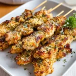 Air Fryer Garlic Parmesan Chicken Skewers