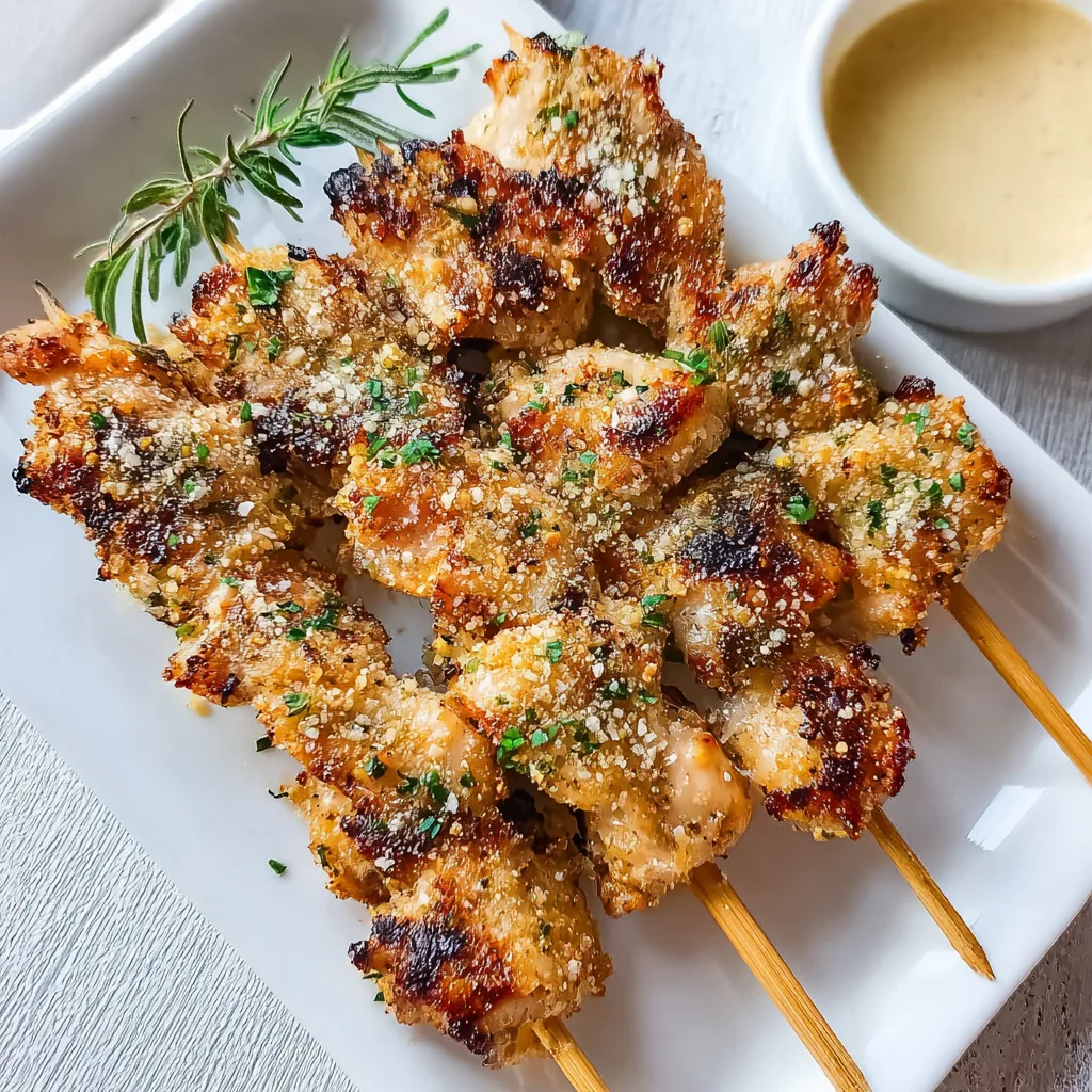 Best Air Fryer Garlic Parmesan Chicken Skewers