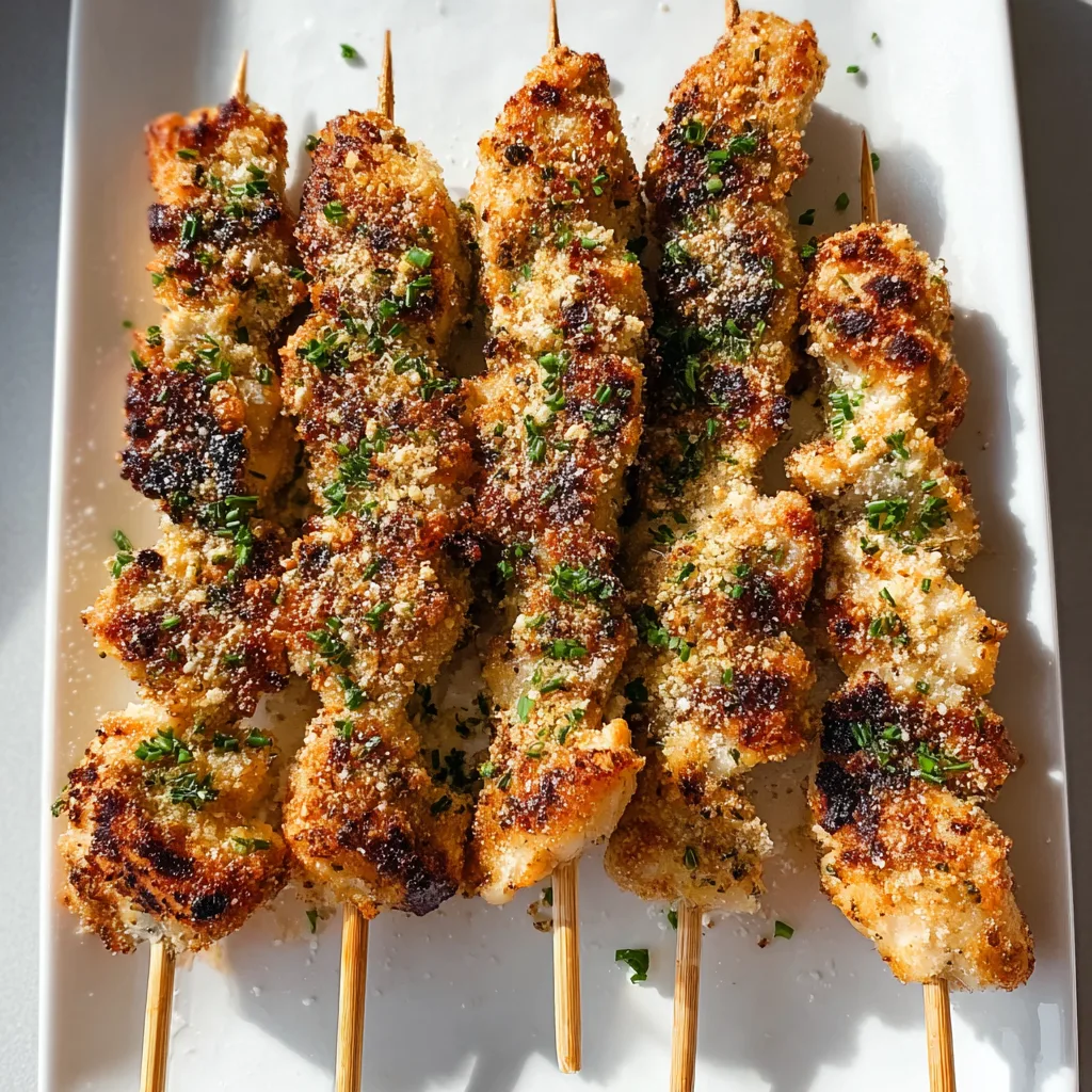 Delicious Air Fryer Garlic Parmesan Chicken Skewers