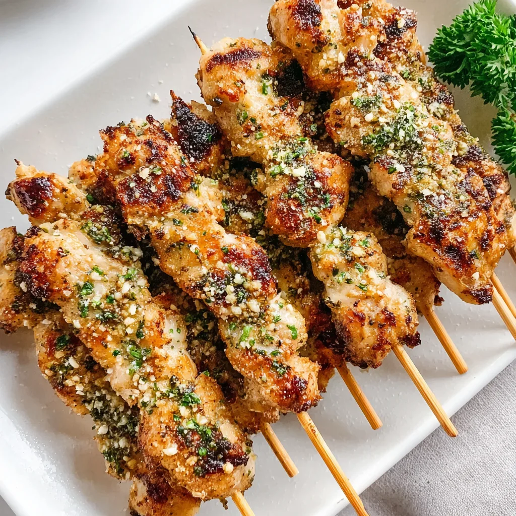 Easy Air Fryer Garlic Parmesan Chicken Skewers