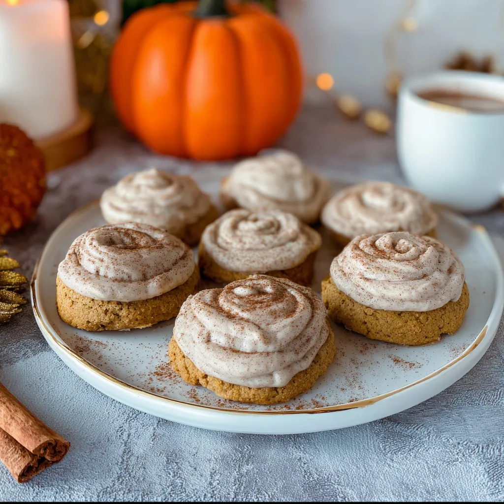 Easy Soft Pumpkin Cookies with Cinnamon Frosting