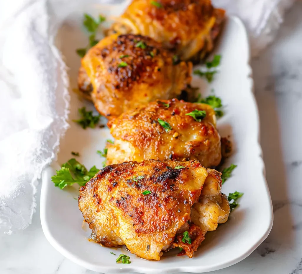 Baked Bone In Chicken Thighs
