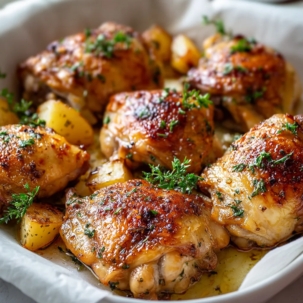 Baked Bone In Chicken Thighs