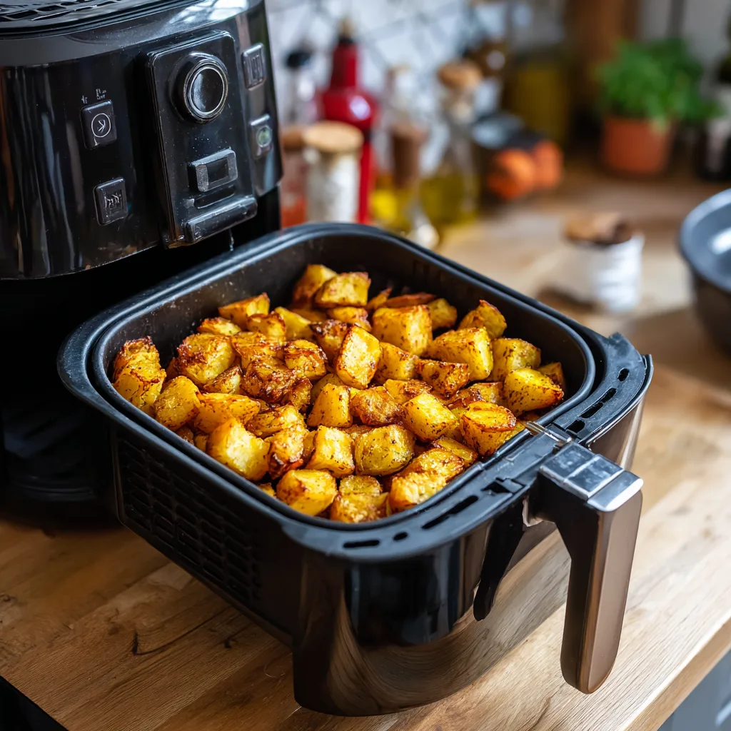 Cook Until Crispy Air Fryer Cubed Potatoes. 
