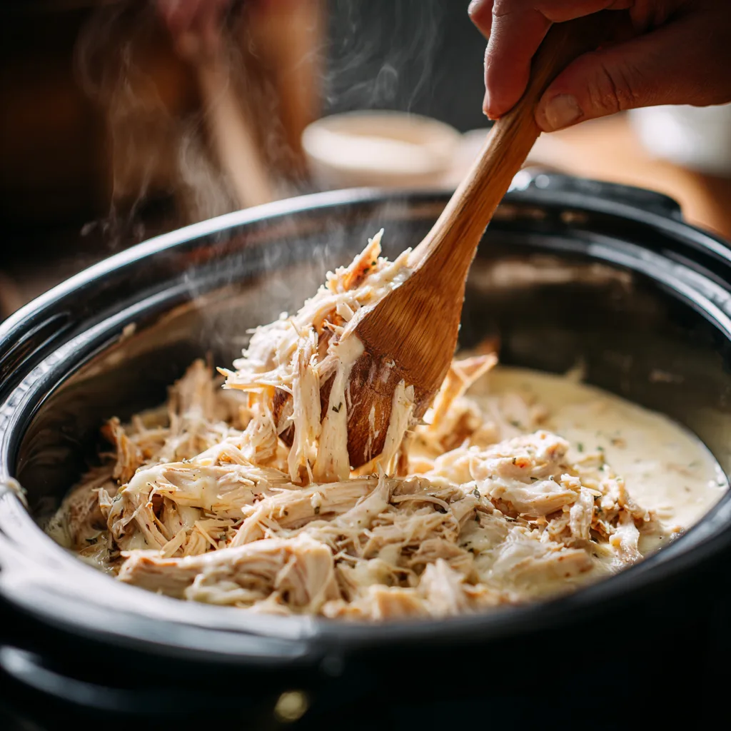  Ingredient Crockpot Garlic Parmesan Chicken Pasta Recipe
