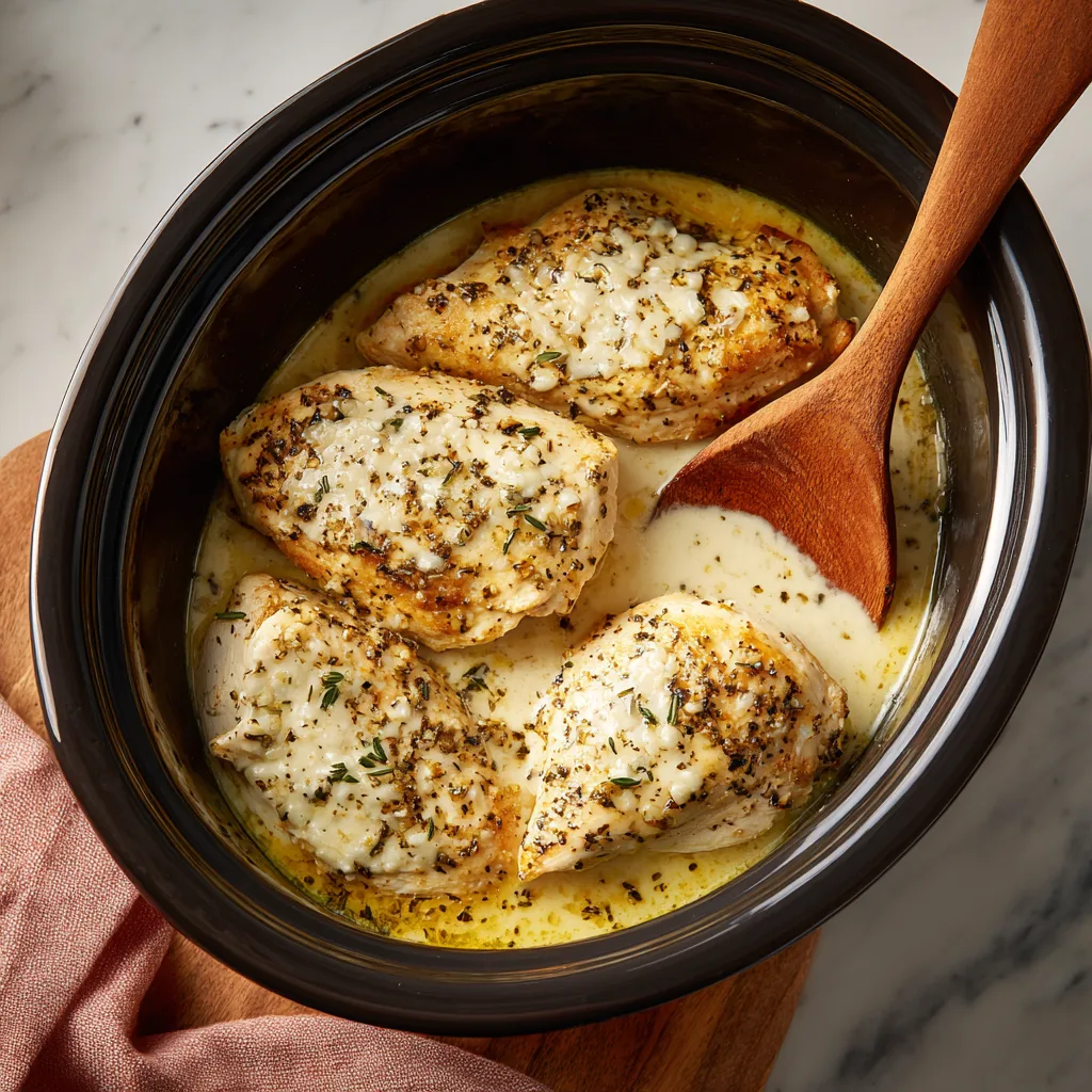 Crockpot Garlic Parmesan Chicken Pasta Recipe