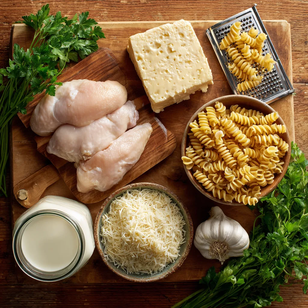 Ingredient Crockpot Garlic Parmesan Chicken Pasta Recipe