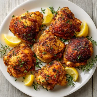 Easy Oven Baked Bone In Chicken Thighs