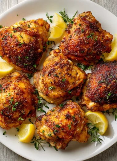 Easy Oven Baked Bone In Chicken Thighs