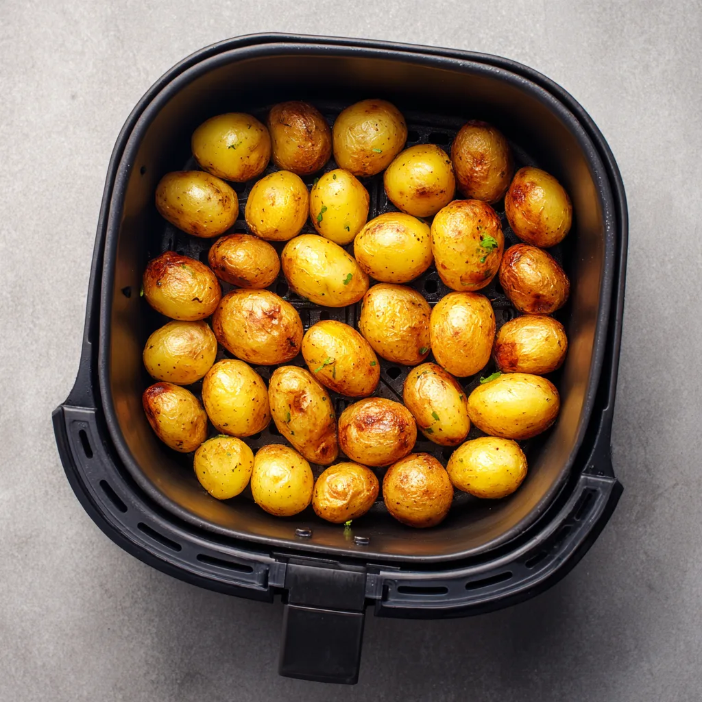 Add potatoes to the air fryer basket in a single layer if possible.