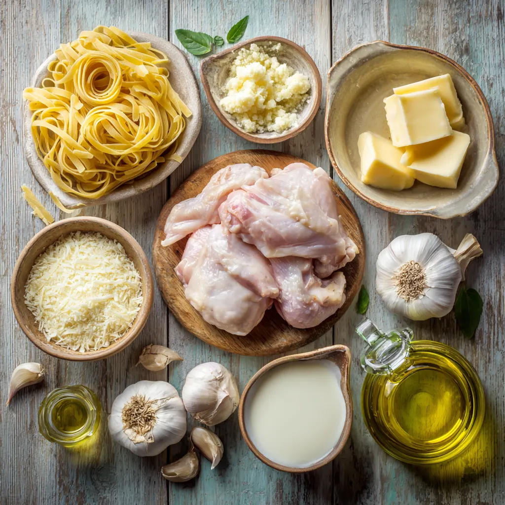 Best Parmesan Garlic Chicken with Pasta Plate
