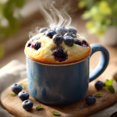 Blueberry Mug Cake Made in a Microwave