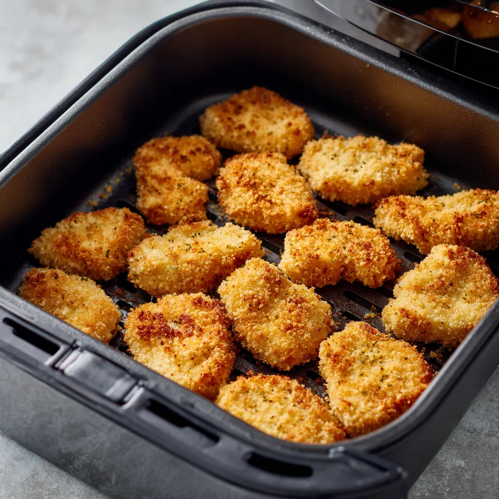 Chicken in Air Fryer Basket for Orange Chicken