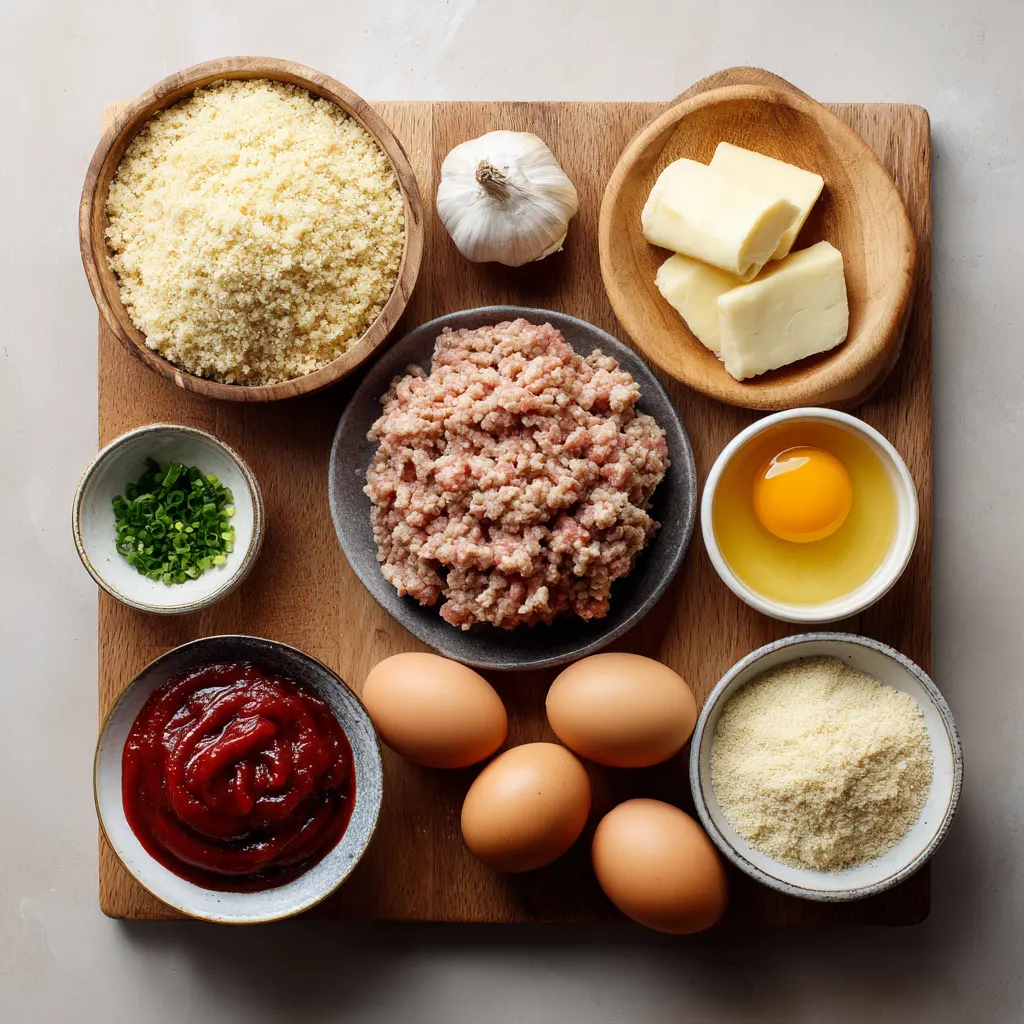 Ingredients needed to make homemade ground turkey meatloaf